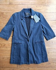 Lysse Indigo Stretch Denim Jean Blazer Womens...