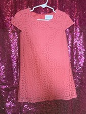 Children s Place Girls Coral Pink Lace Dress Size 3 T Pageant