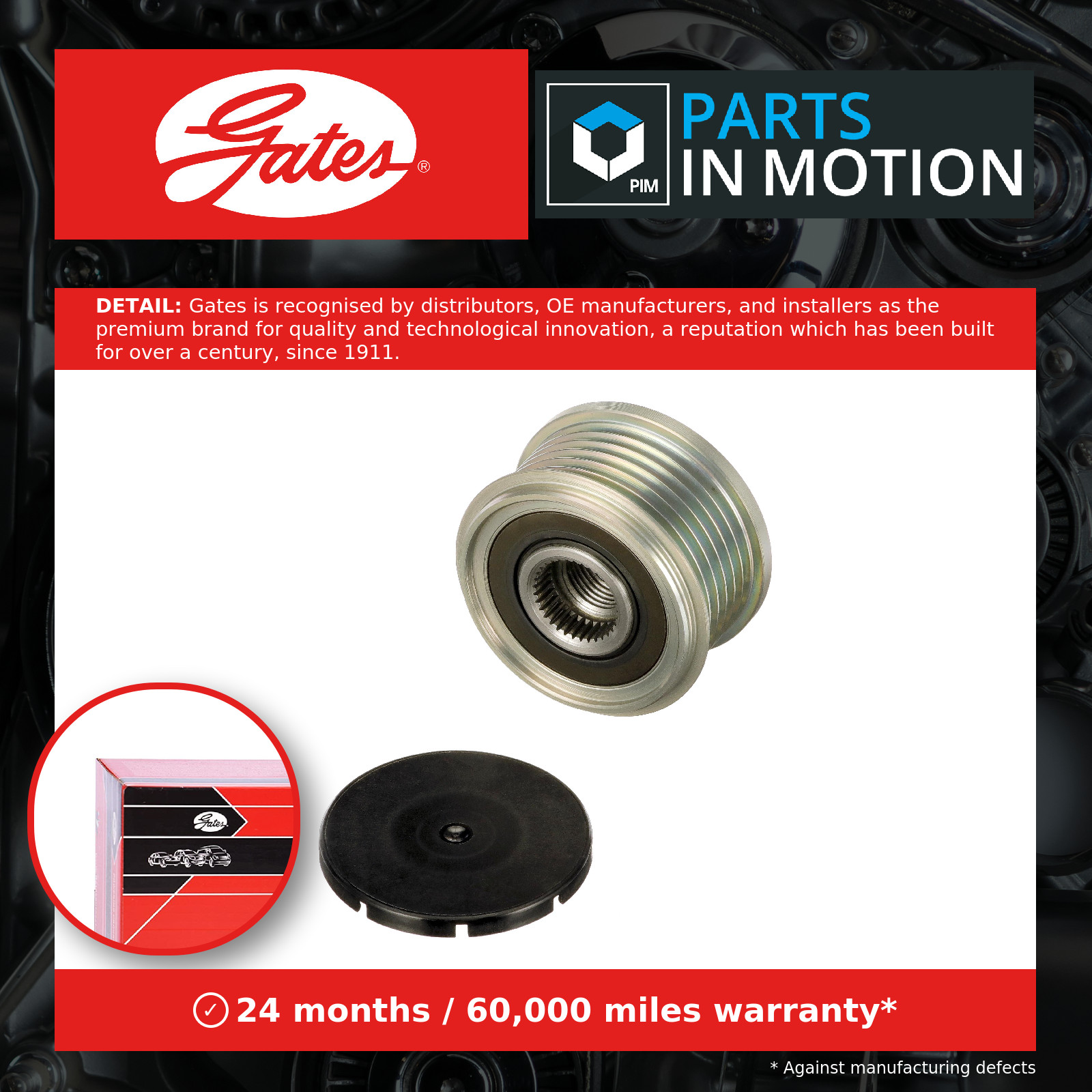 Overrunning Alternator Pulley fits CITROEN Clutch Gates 77363468 Quality New - Image 8