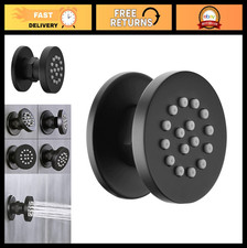 Adjustable Round Brass Body Spray Shower Jet - Matte Black Massage Side Sprayer