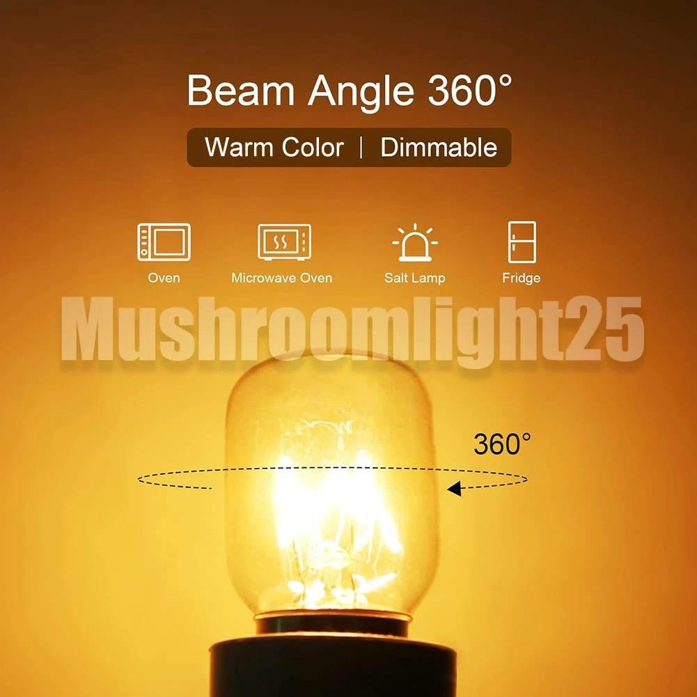 2X Microwave Oven Lamp Globe Bulb Light Bulbs Heat Resisting 25W E14 Bulb