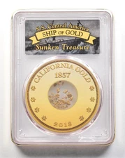 2018 1857 SS Central America California Gold Dust One Pinch PCGS *3869