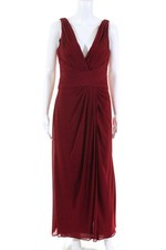 Watters & Watters Womens Maria V Neck A Line Sleeveless Gown Red Size 6 11068997