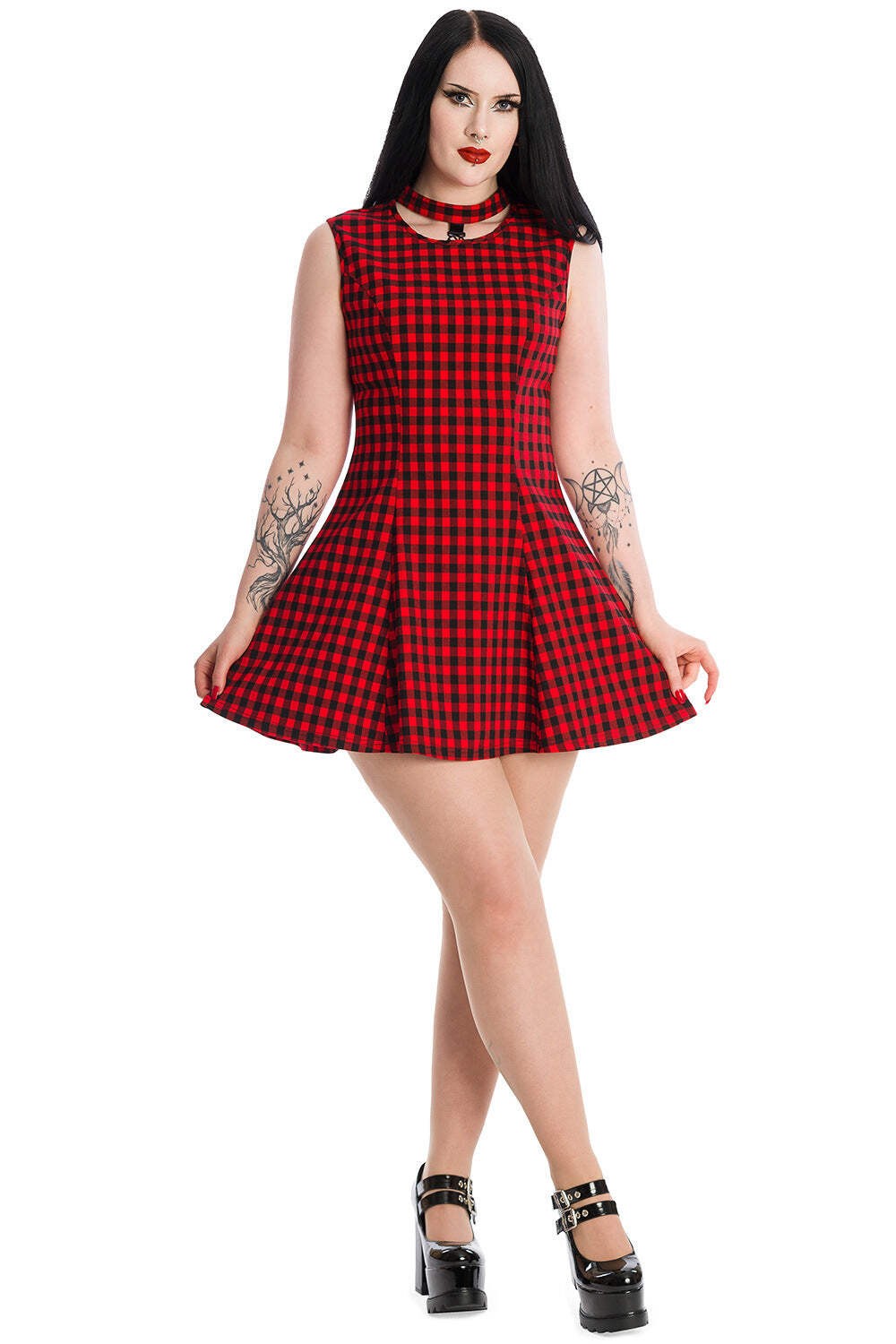 Banned Apparel - Amaranthe Red Check Dress