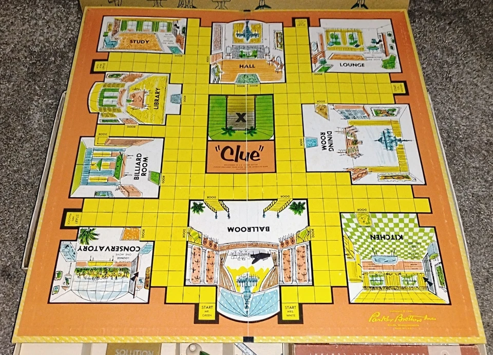 Vintage 1963 Clue Board Game Parker Brothers Complete Detective Game - Image 3 of 4