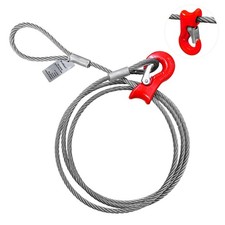 Single Leg Wire Rope Sling, 10.3T Steel Log Choker Cable Rigging 12FT, 1/2" F...