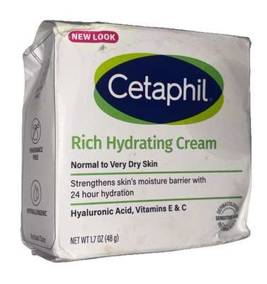 Cetaphil Rich Hydrating Cream Hyaluronic Normal to Very Dry Skin - 1.7 oz / 48 g