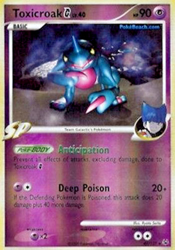 Pokémon TCG - Toxicroak G - 40/127 - Reverse Holo - Platinum [Moderately Played]