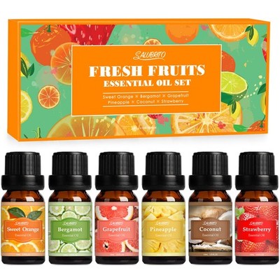 Fresh Fruit Fragrance Oils Set, Essential Oils for Diffuser, Candle, Soap Mak...