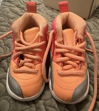 Toddler Girls Jordan 12 Retro Sunrise Racer Pink Mango 5C GC