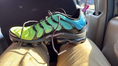 Nike Air VaporMax Plus Green Blue Black Men's Lace Up Cushioned Sneaker