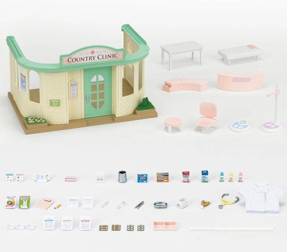 Calico Critters Forest Doctor Clinic Set H-12 Dollhouse Epoch Japan con... - Immagine 3 di 4