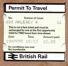 Arlesey 01 - PERTIS Permit to Travel - Bedfordshire SG11 - ECML