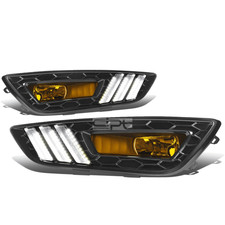 For 2015-2017 Ford Focus Black Bezel Led Drl Turn Signal Fog Light Lamps Amber