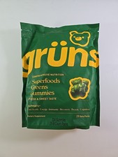 Gruns Adults Super Greens Gummies, Superfood Gummy Bears with Spirulina 224-8 ct