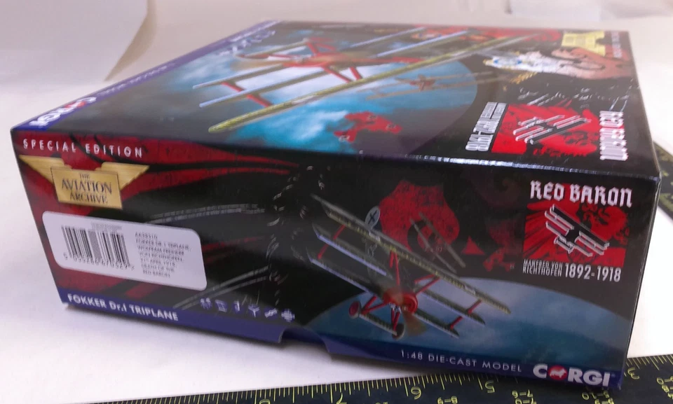 1:72 Fokker Dr.1 Triplane Diecast by Corgi Red Baron SE AA38310 - NEW Old Stock - Image 2 of 2