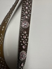 Nocona Faux Leather Belt Sz Small Embellished Rhinestones  Ornate Buckle