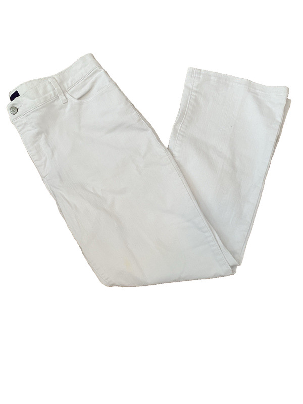 NYDJ Lift Tuck White Denim  Stretch Bling Back Pockets Jeans Size 14 Inseam 29"