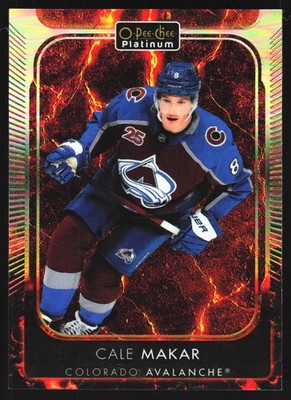 2021-22 O-Pee-Chee Platinum #96 Cale Makar Hot-Magma #/499