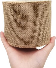 INSPIRELLE 4" Natural Burlap Fabric Roll 10 Yards Jute Ribbon for Gift Wrapping