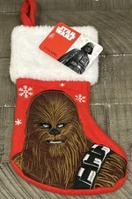 STAR WARS Mini Christmas Stocking Chewbacca Snowflake Red 9 in NWT