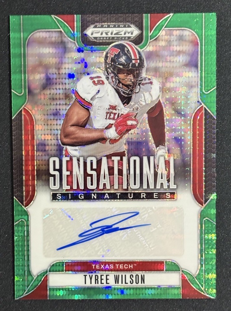 2025 Prizm Draft Picks - Tyree Wilson Sensational Green Pulsar Auto /25