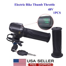 Electric Bike Thumb Throttle 48V Whole 6 Wires Ebike With Power Switch New US 1x