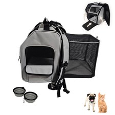 Expandable Pet Backpack Carrier   Dog  Cat, Bonus 2 Collapsible Pet Bowls, T...