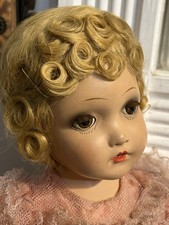 vint. 1940s Horsman composition Bright Star doll Orig. Clothes & Wig 18 Sz.