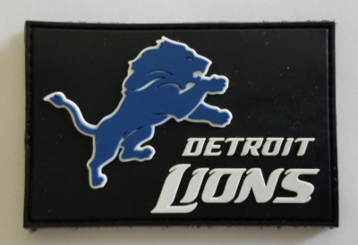 Detroit Lions PVC 3D hook n loop Morale Patch hat size approx 2.5x4'' limited