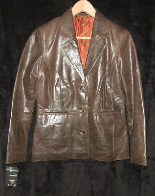 IMAGE NEW YORK DAMEN ECHT LEDER JACKE GR. S DUNKELBRAUN