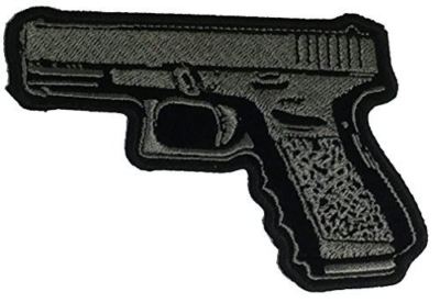 LEFT FACING PISTOL CUTOUT PATCH GUN CONTROL SECOND 2ND AMENDMENT DEFEND ...