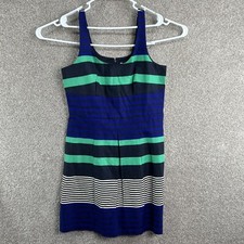 NWT LOFT Women's Dress Size 8 Blue Green Multicolor Zip Closure Strap