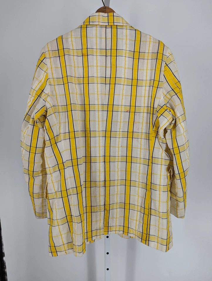 Chaqueta Blazer Gameshow Vintage Años 60 Amarilla a Cuadros Hecha en Japón 44R Foto 2 de 4