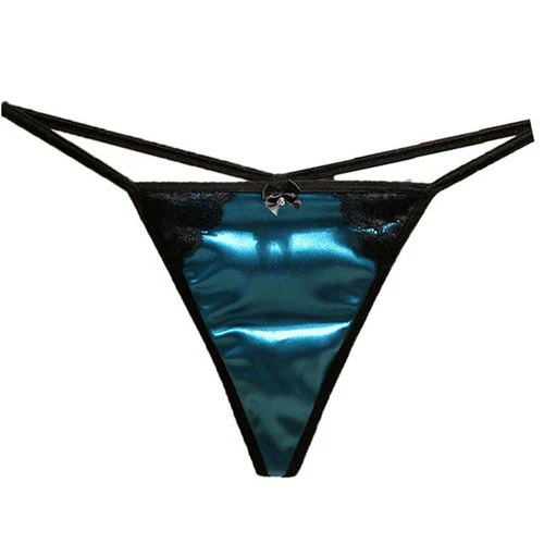 Sexy Womens T-back Panties Satin Thong G-string Briefs Lace Lingeries Underwear - Picture 17 of 27