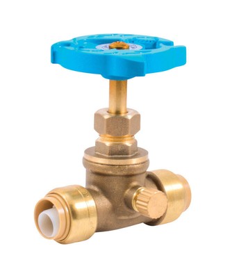 SharkBite 24634LF 200 PSI Brass Stop and Waste Valve 1/2 x 1/2 Dia. in. PTC