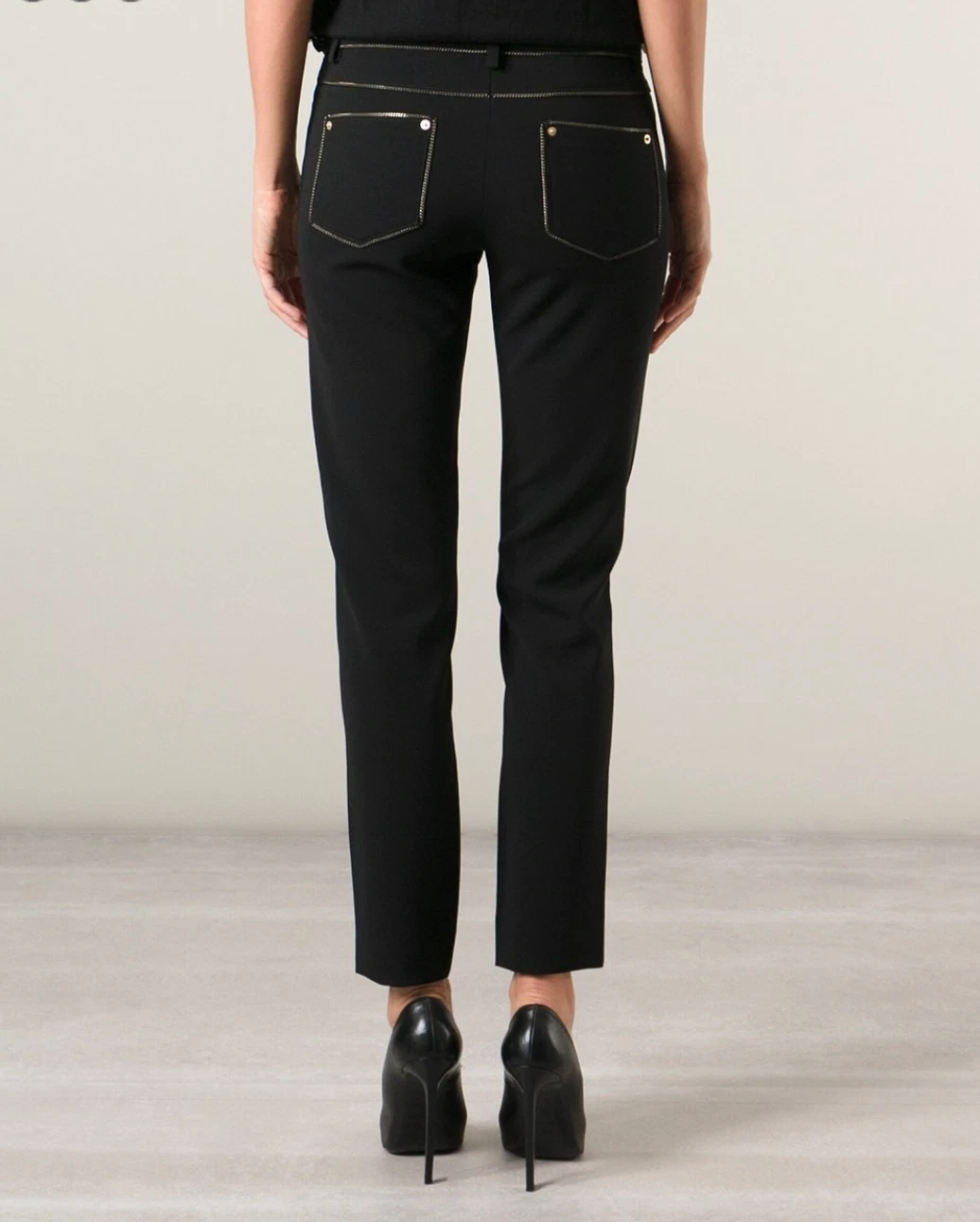 Pantaloni Moschino Couture 8 44 Catena Nero 5 Tasche $1025
