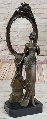 Handcrafted Art Deco Bronze Picture Frame Sculpture by Milo Figure Sale