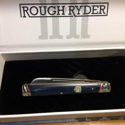 Rough Ryder Pipe Doctor Denim Faded Blue Jeans Micarta 3 3/4