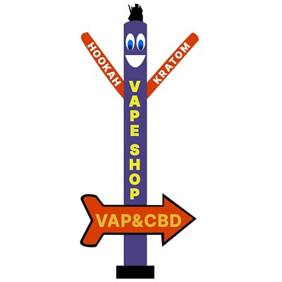 20ft Vape Shop Air Inflatable Dancer Tube Man With Arrow  {Without Blower}