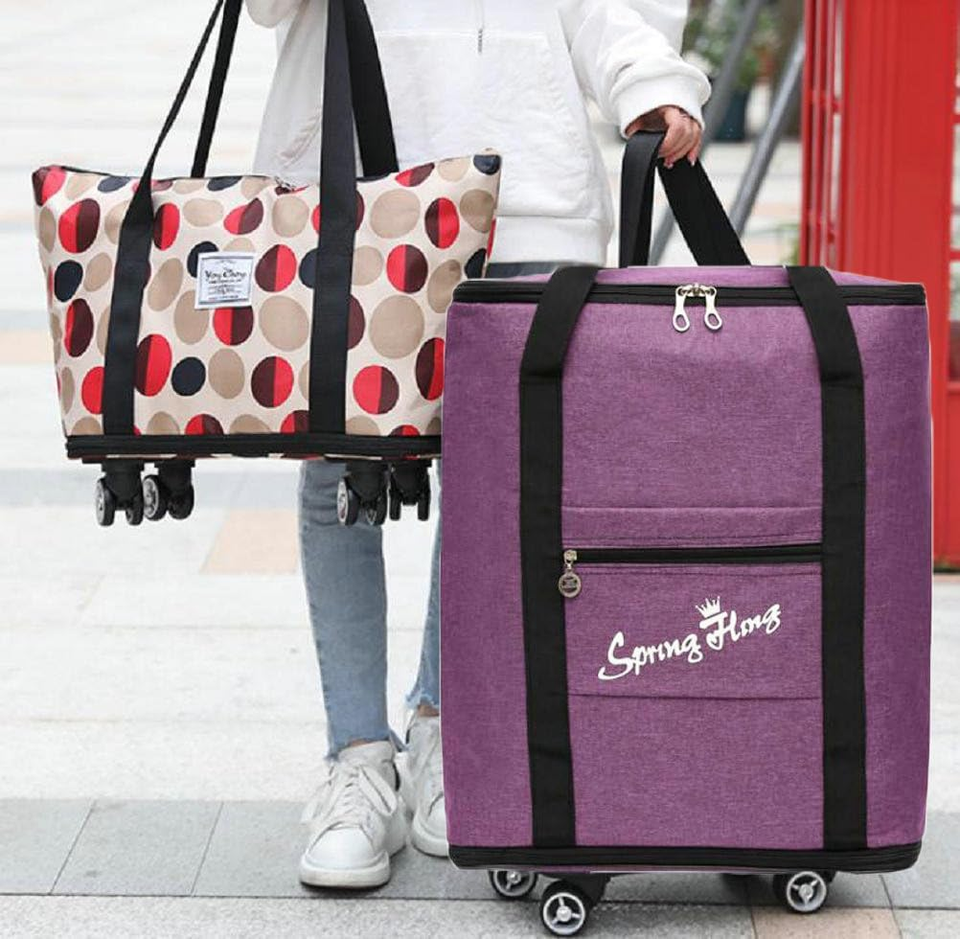 Rolling Duffle Bag with 360° Detachable Wheels Travel Bag Shopping Bag