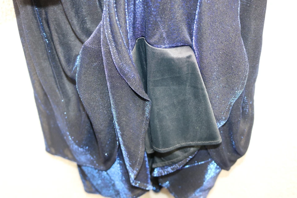 Vestido Molly Malloy Noite Vintage Preto Azul Iridescente-Tamanho 10-Festa-Evento Ano Novo - Imagem 3 de 4