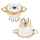 5PCS Chassis Mount Ceramic 7pin Vacuum Tube Socket For 6J EAA91 EC92 6X4 6Z4 NEW