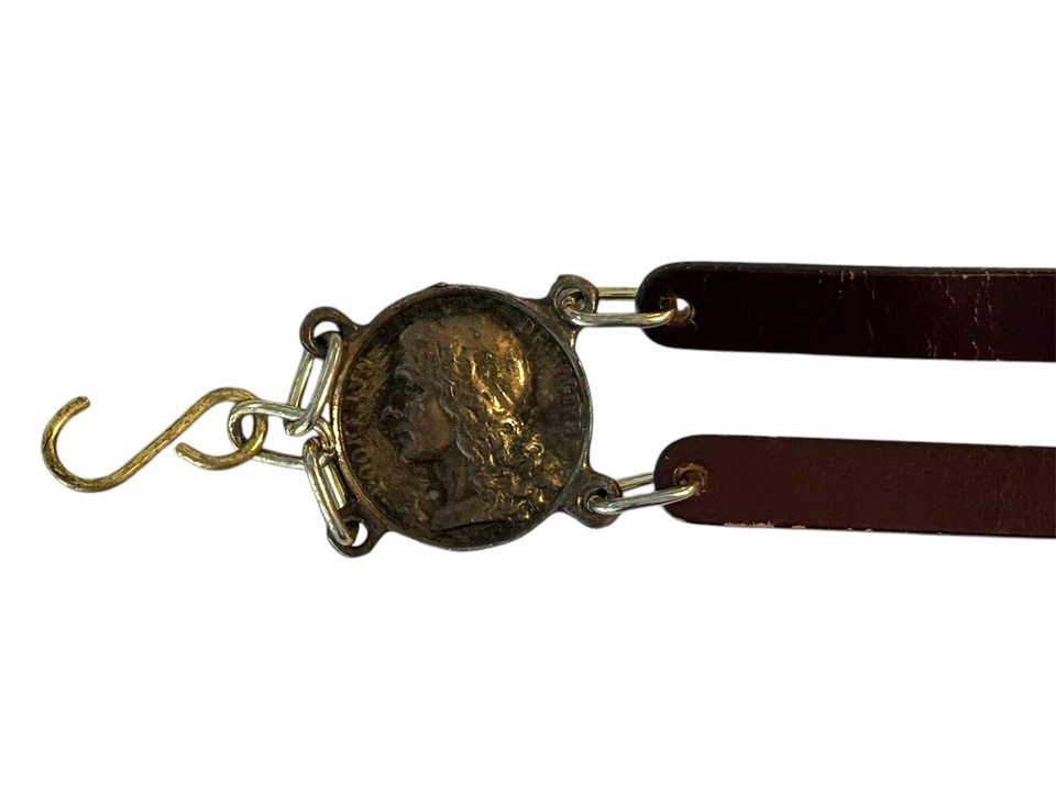 Антикварный пояс с 6 монетами 1816 г. в честь Жана-Батиста Поклена - Изображение 3 из 4