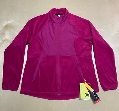 All in Motion Womens Pink Polartec Fleece Full Zip Lightweight Jacket in Size XL