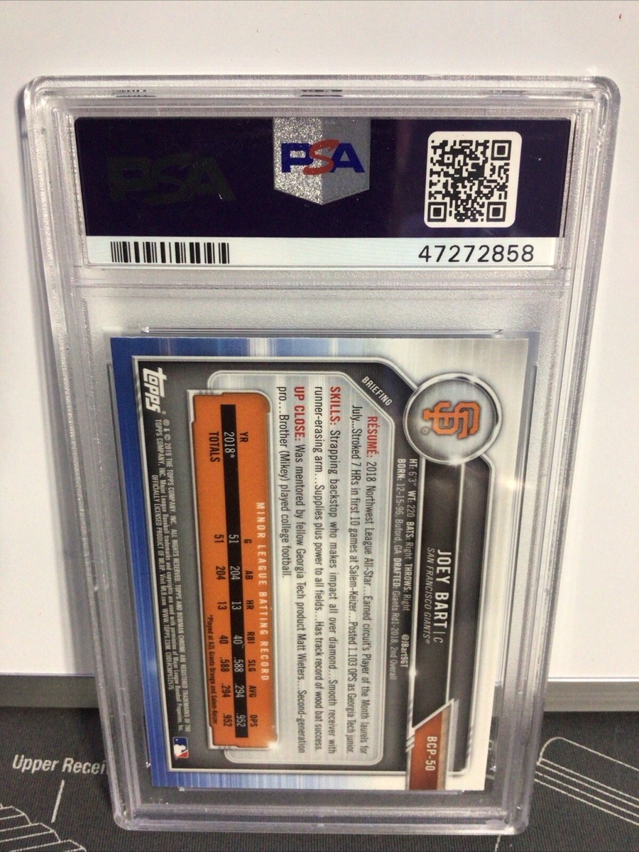 JOEY BART 2019 Bowman Chrome 1ST BOWMAN RC #BCP-50! PSA MINT 9! | eBay