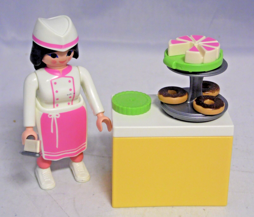 PLAYMOBIL aus  9097 Konditorin Verkäuferin mit Torte und Donuts Kuchen  #8