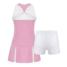 Kids Girls Golf Tennis Dress with Shorts Outfits Solid Color Sleeveless Sports