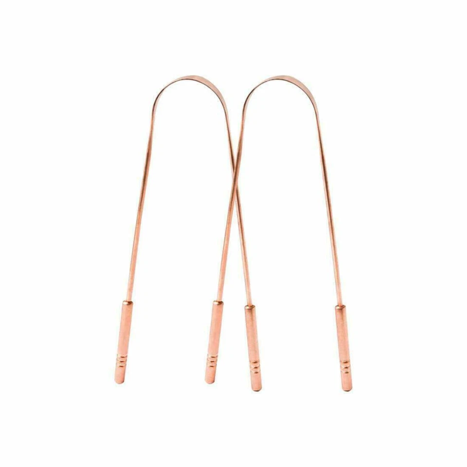 Limpiador de Lenguas de Cobre Raspador Ayurveda Eliminar Mal Aliento Atractivo Práctico Agarre Foto 2 de 4