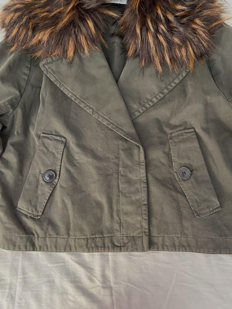 Dries Van Noten Women Size L Military Jacket With Faux Fur Dries Van Noten Women Size L Military Jacket With Faux Fur